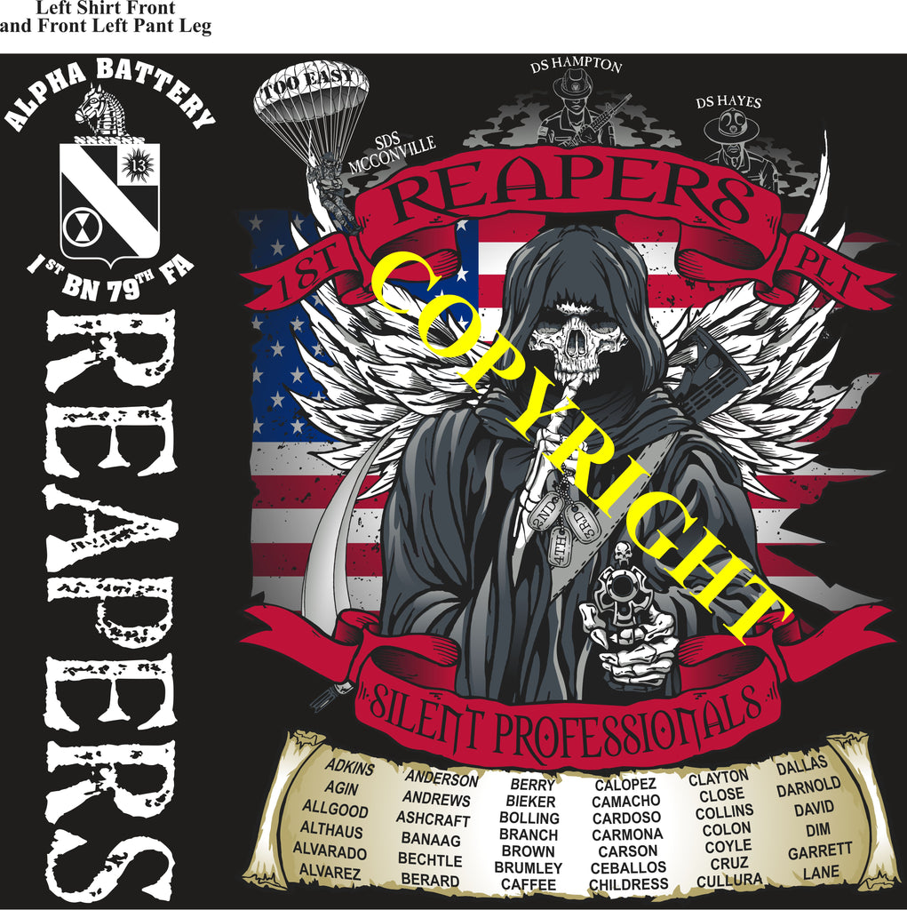 Platoon Items (2nd generation print) ALPHA 1st 79th REAPERS 1st PLATOON AUG 2023