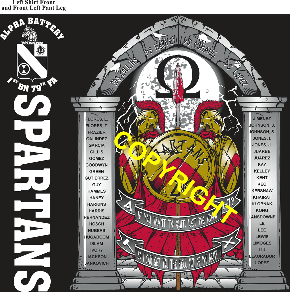 Platoon Items (direct-to-garment print) ALPHA 1st 79th SPARTANS 2nd PLATOON SEPT 2026 PRE-SALE GRADUATING 9-4-2026