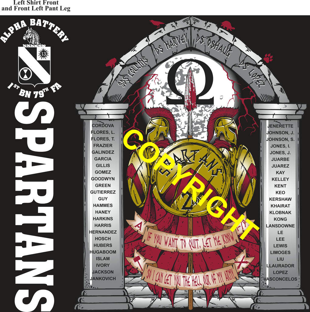 Platoon Items (direct-to-garment print) ALPHA 1st 79th SPARTANS 2nd PLATOON SEPT 2026 GRADUATED 9-4-2026