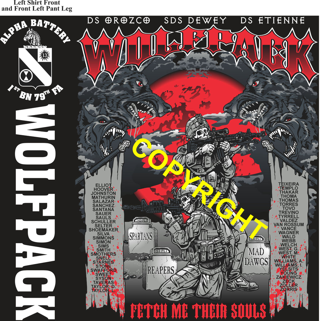 Platoon Items (direct-to-garment print) ALPHA 1st 79th WOLFPACK 4th PLATOON SEPT 2026 PRE-SALE GRADUATING 9-4-2026