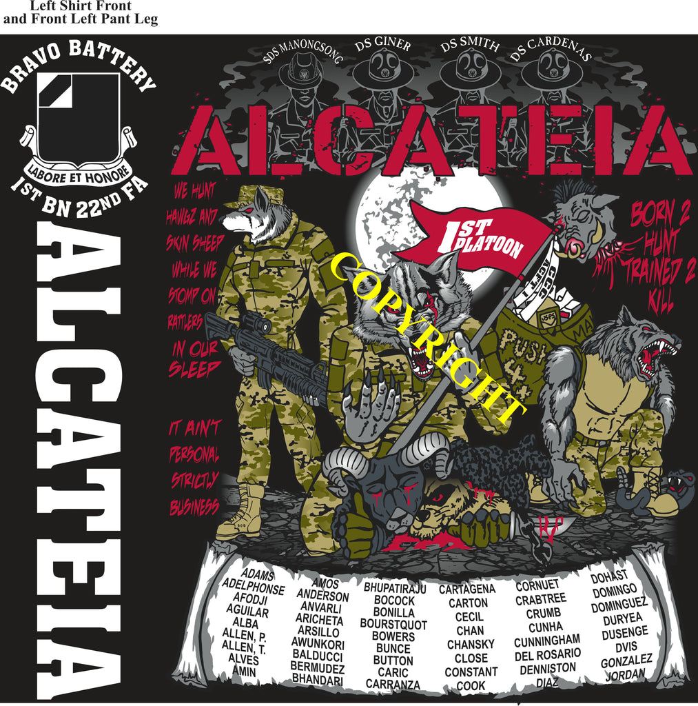 Platoon Items (direct-to-garment print) BRAVO 1st 22nd ALCATEIA 1st PLATOON JULY 2025 GRADUATED 7-25-25