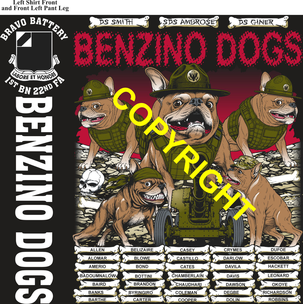 Platoon Items (direct-to-garment print) BRAVO 1st 22nd BENZINO DOGS 1st PLATOON AUG 2026 PRE-SALE GRADUATING 8-14-2026