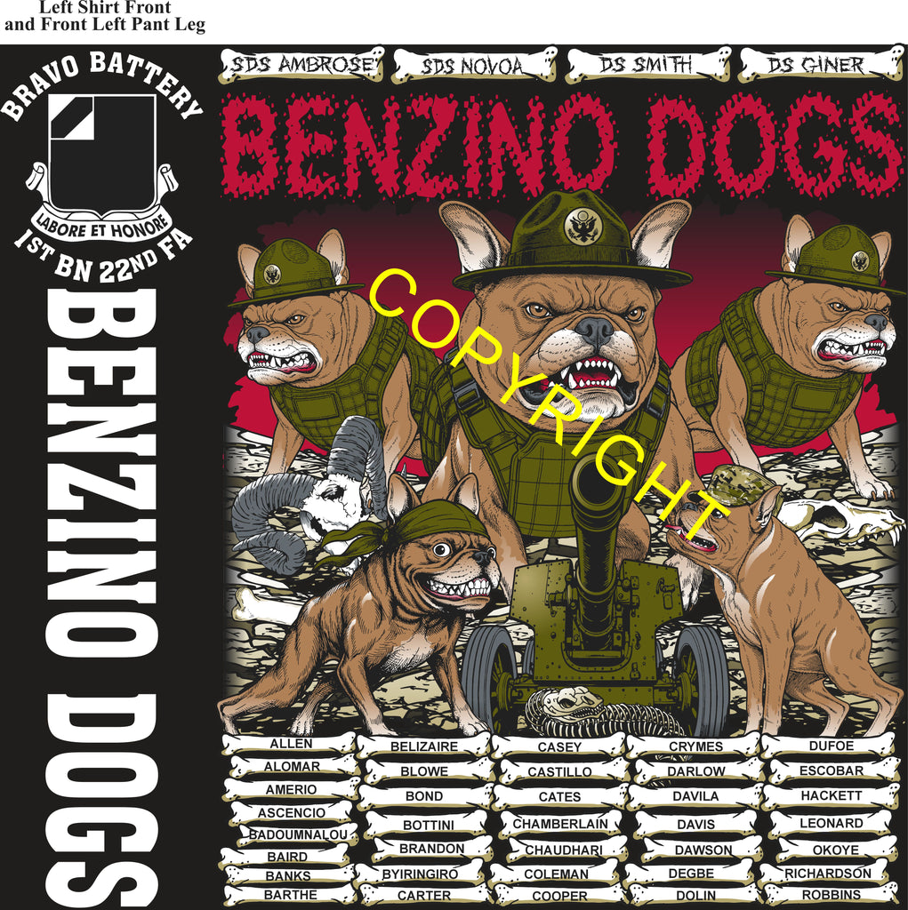 Platoon Items (direct-to-garment print) BRAVO 1st 22nd BENZINO DOGS 1st PLATOON AUG 2026 GRADUATED 8-14-2026