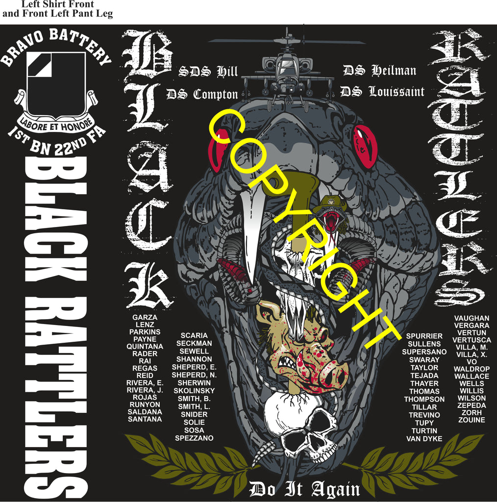 Platoon Items (direct-to-garment print) BRAVO 1st 22nd BLACK RATTLERS 4th PLATOON OCT 2025 PRE-ORDER GRADUATING 10-17-2025