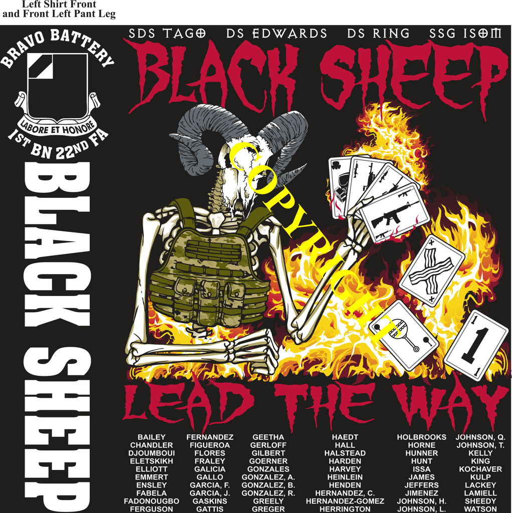 Platoon Items (direct-to-garment print) BRAVO 1st 22nd BLACK SHEEP 2nd PLATOON APR 2025