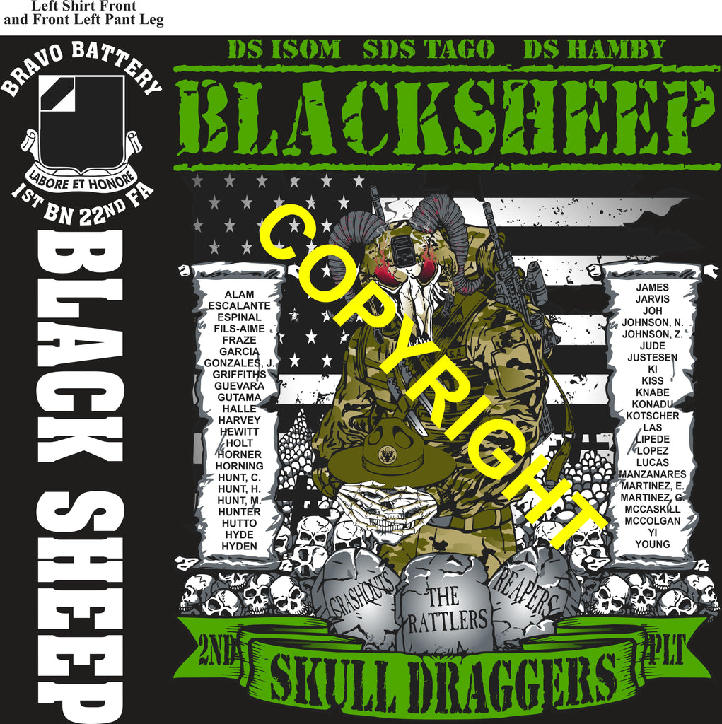 Platoon Items (direct-to-garment print) BRAVO 1st 22nd BLACK SHEEP 2nd PLATOON FEB 2026 GRADUATED 2-13-2026