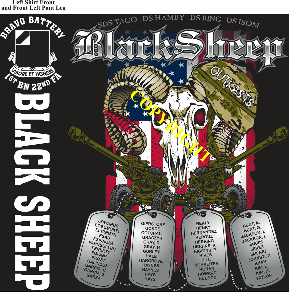 Platoon Items (direct-to-garment print) BRAVO 1st 22nd BLACK SHEEP 2nd PLATOON JULY 2025 GRADUATED 7-25-25