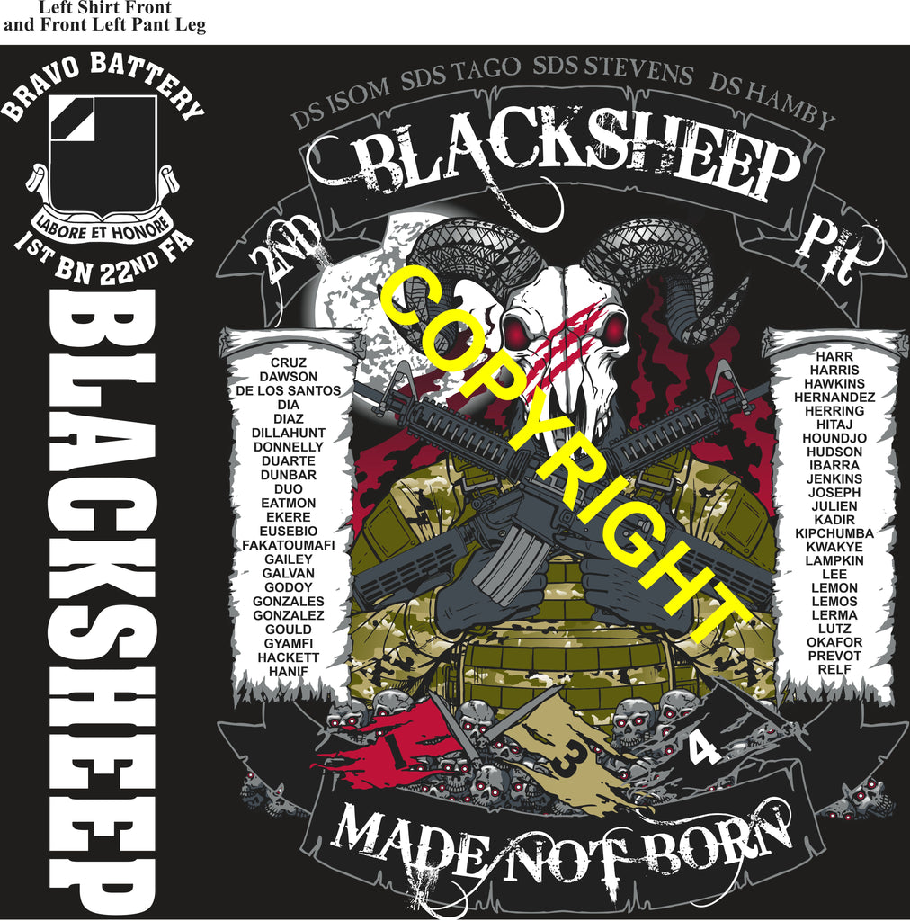 Platoon Items (direct-to-garment print) BRAVO 1st 22nd BLACKSHEEP 2nd PLATOON MAY 2026 GRADUATED 5-22-2026