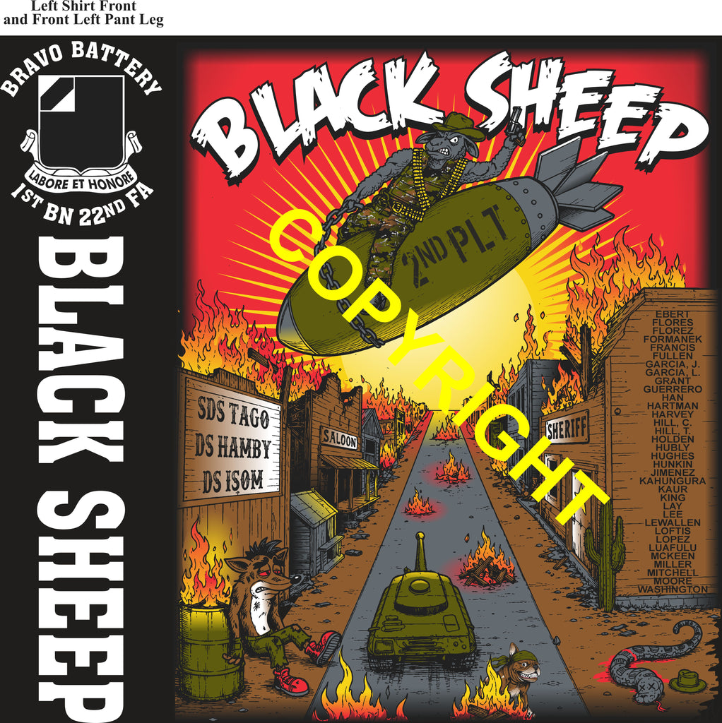 Platoon Items (direct-to-garment print) BRAVO 1st 22nd BLACK SHEEP 2nd PLATOON AUG 2026 PRE-SALE GRADUATING 8-14-2026
