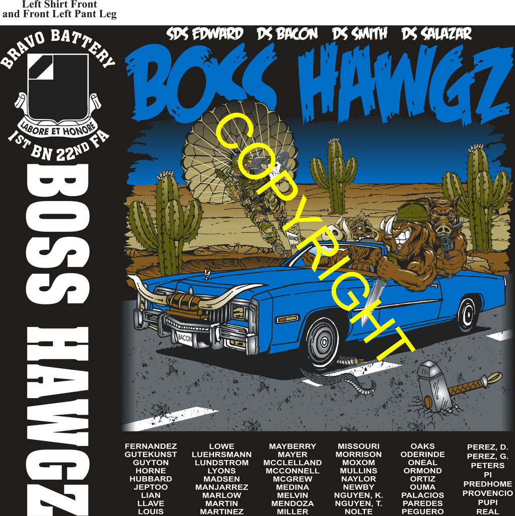 Platoon Items (direct-to-garment print) BRAVO 1st 22nd BOSS HAWGZ 3rd PLATOON OCT 2025 PRE-ORDER GRADUATING 10-17-2025