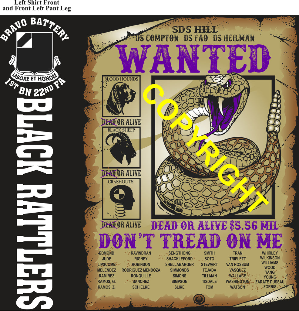 Platoon Items (direct-to-garment print) BRAVO 1st 22nd BLACK RATTLERS 4th PLATOON MAY 2026 GRADUATED 5-22-2026