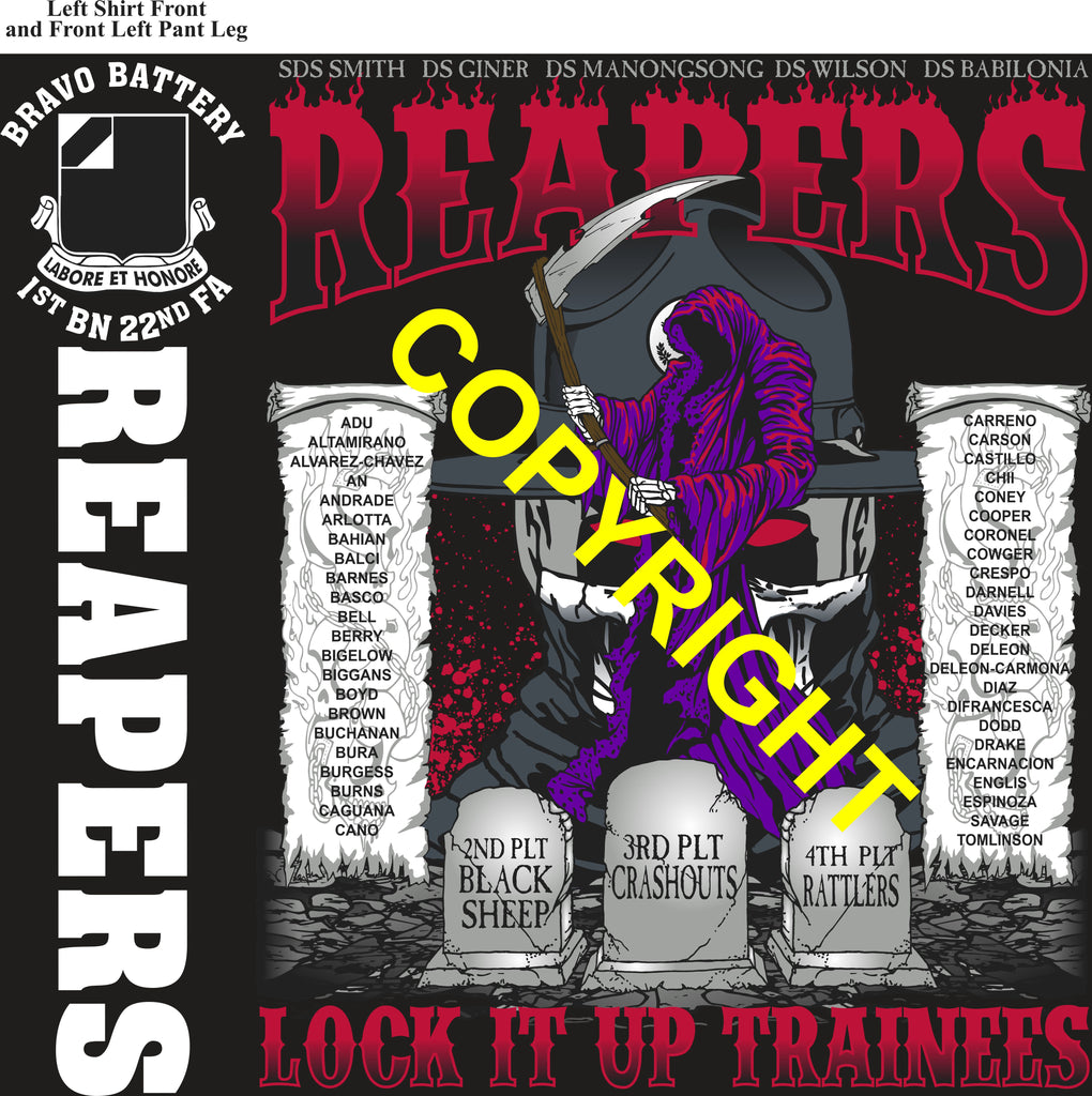 Platoon Items (direct-to-garment print) BRAVO 1st 22nd REAPERS 1st PLATOON FEB 2026 GRADUATED 2-13-2026