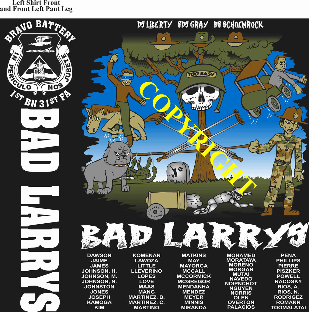 Platoon Items BRAVO 1st 31st BAD LARRYS 3rd PLATOON FEB 2025