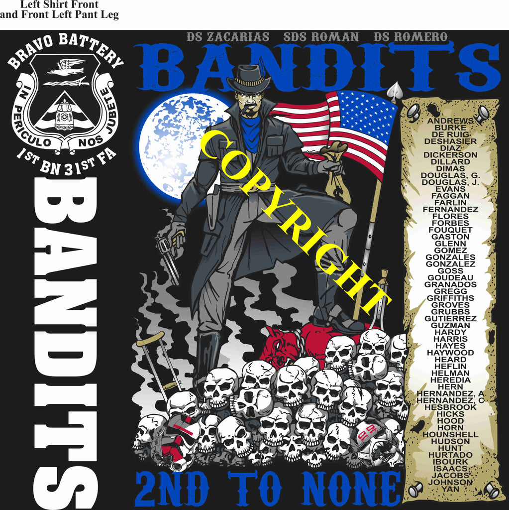 Platoon Items (direct-to-garment print) BRAVO 1st 31st BANDITS 2nd PLATOON FEB 2025