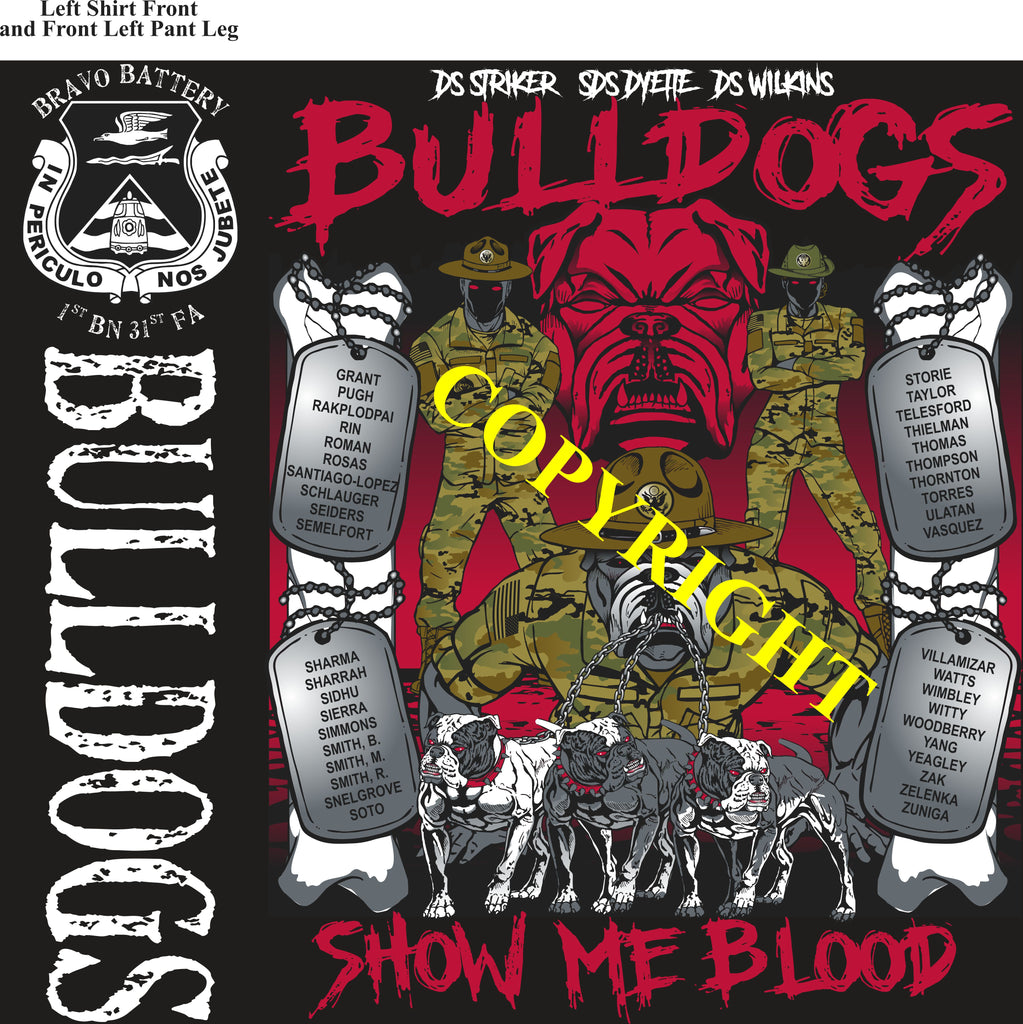 Platoon Items (2nd generation print) BRAVO 1st 31st BULLDOGS 4th PLATOON JULY 2023