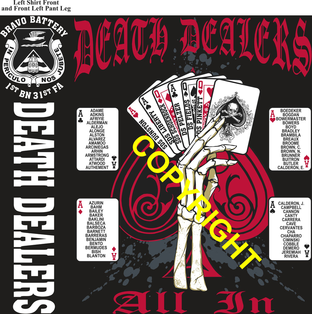 Platoon Items (direct-to-garment print) BRAVO 1st 31st DEATH DEALERS 1st PLATOON OCT 2025 GRADUATED 10-31-2025
