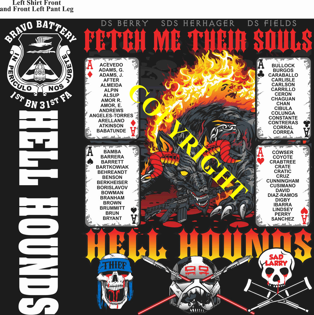 Platoon Items (direct-to-garment print) BRAVO 1st 31st HELLHOUNDS 1st PLATOON FEB 2025