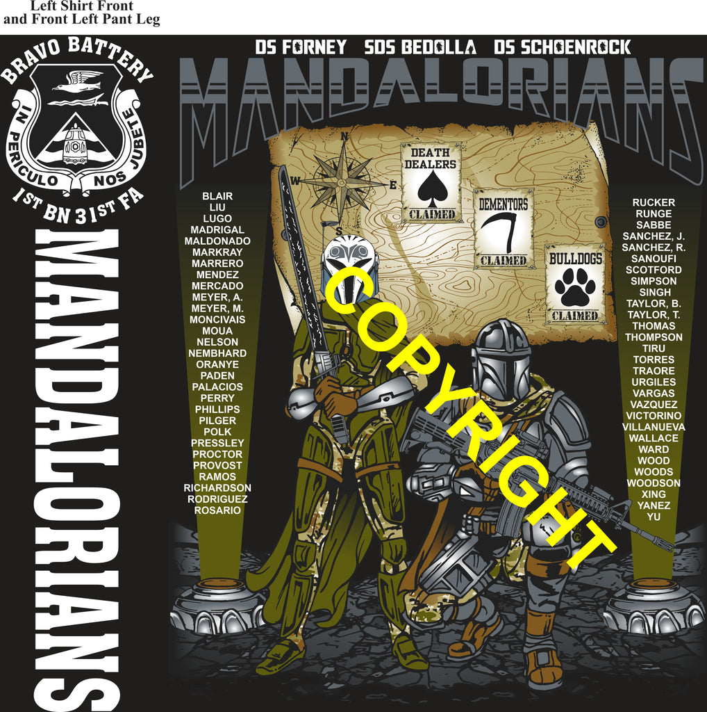 Platoon Items (direct-to-garment print) BRAVO 1st 31st MANDALORIANS 4th PLATOON OCT 2025 GRADUATED 10-31-2025