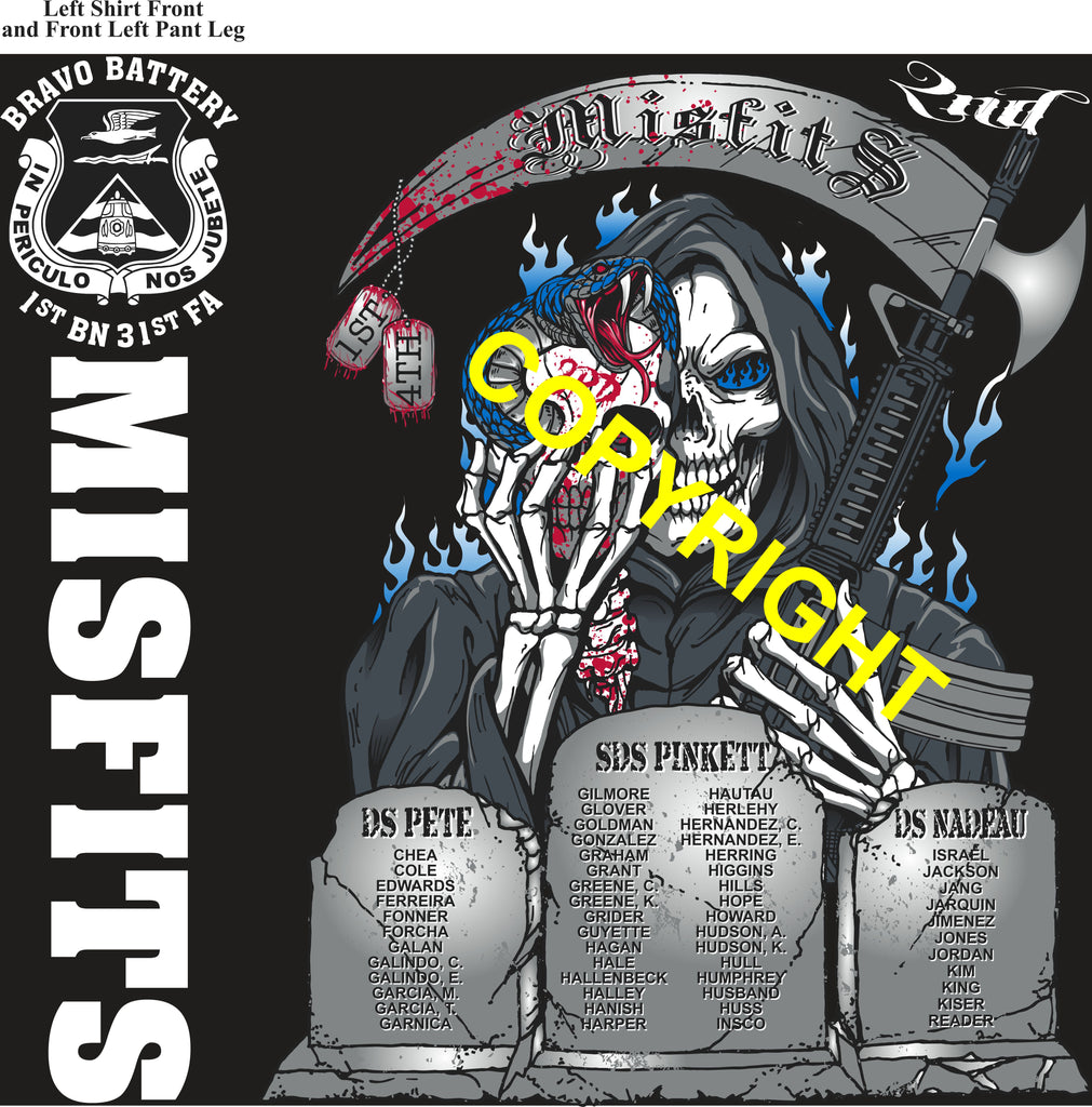 Platoon Items (direct-to-garment print) BRAVO 1st 31st MISFITS 2nd PLATOON SEPT 2026 GRADUATED 9-4-2026