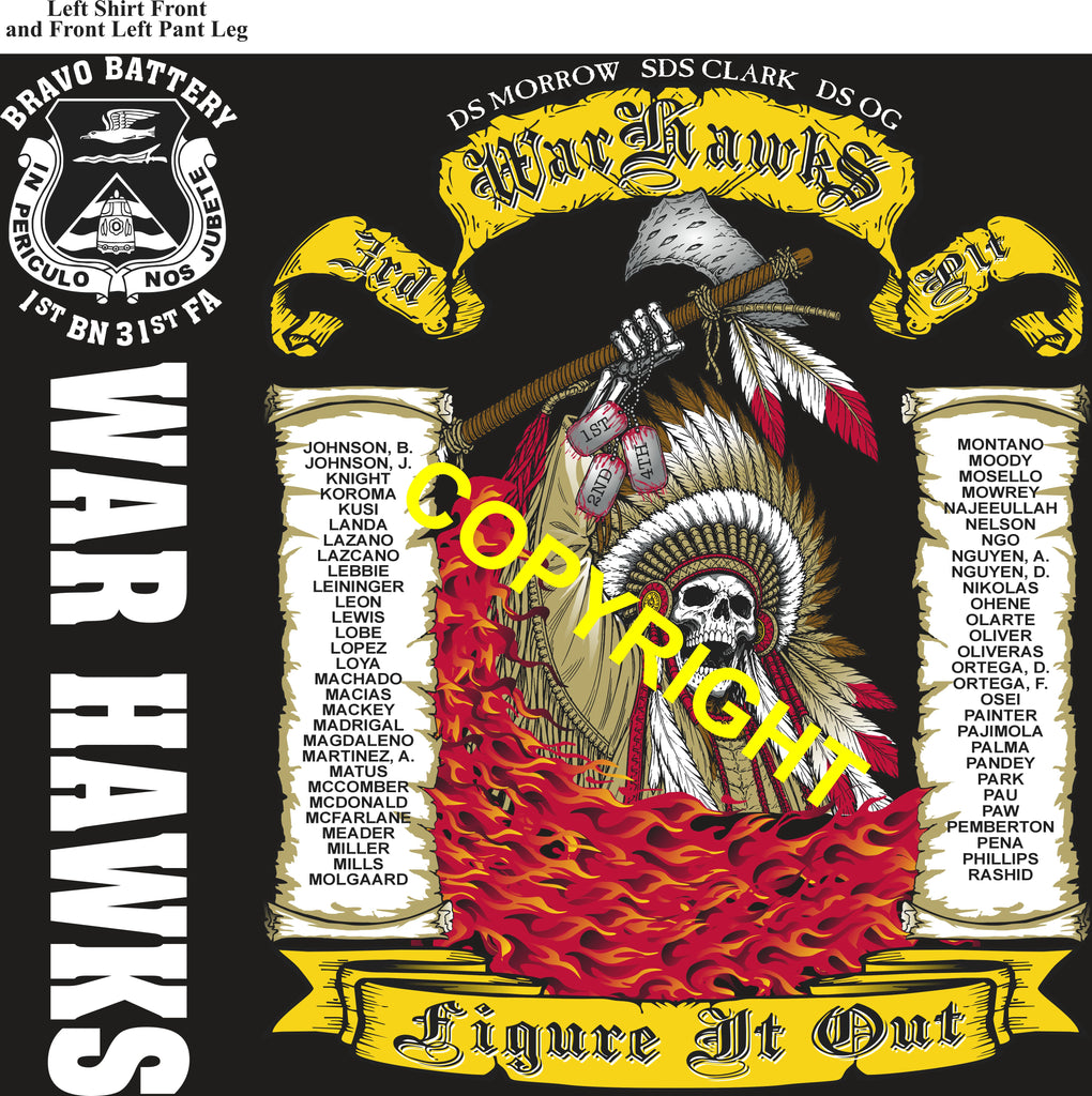 Platoon Items (direct-to-garment print) BRAVO 1st 31st WAR HAWKS 3rd PLATOON SEPT 2026 PRE-SALE GRADUATING 9-4-2026