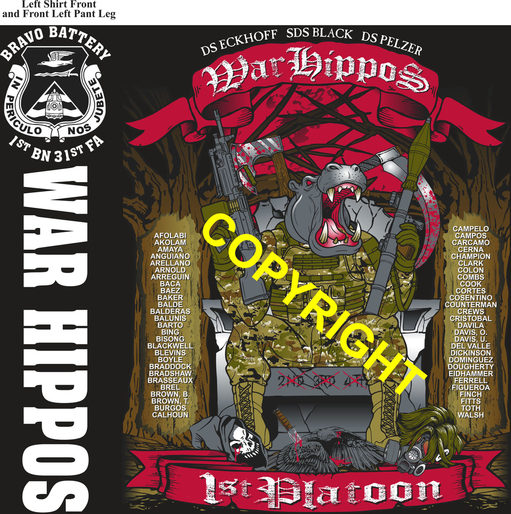 Platoon Items (direct-to-garment print) BRAVO 1st 31st WAR HIPPOS 1st PLATOON SEPT 2026 GRADUATED 9-4-2026