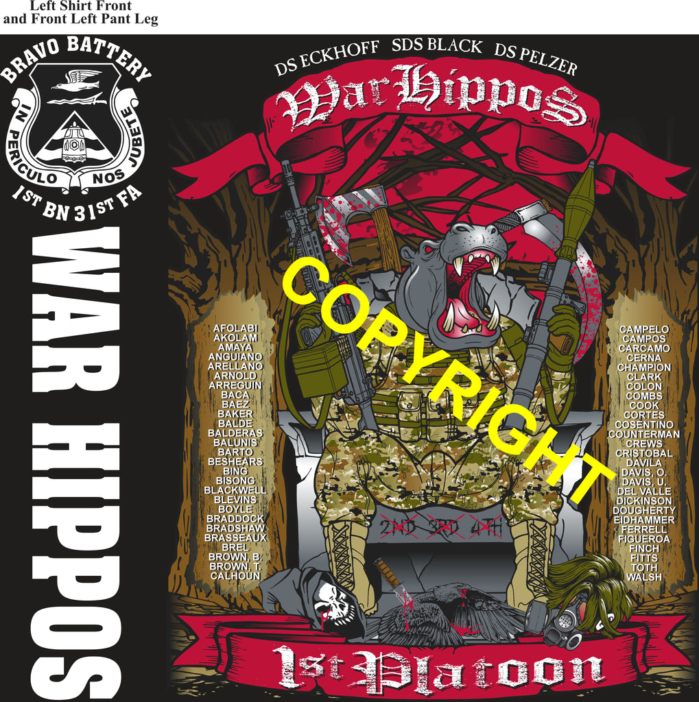Platoon Items (direct-to-garment print) BRAVO 1st 31st WAR HIPPOS 1st PLATOON SEPT 2026 PRE-SALE GRADUATING 9-4-2026