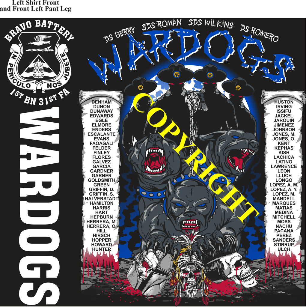 Platoon Items (direct-to-garment print) BRAVO 1st 31st WARDOGS 2nd PLATOON OCT 2024