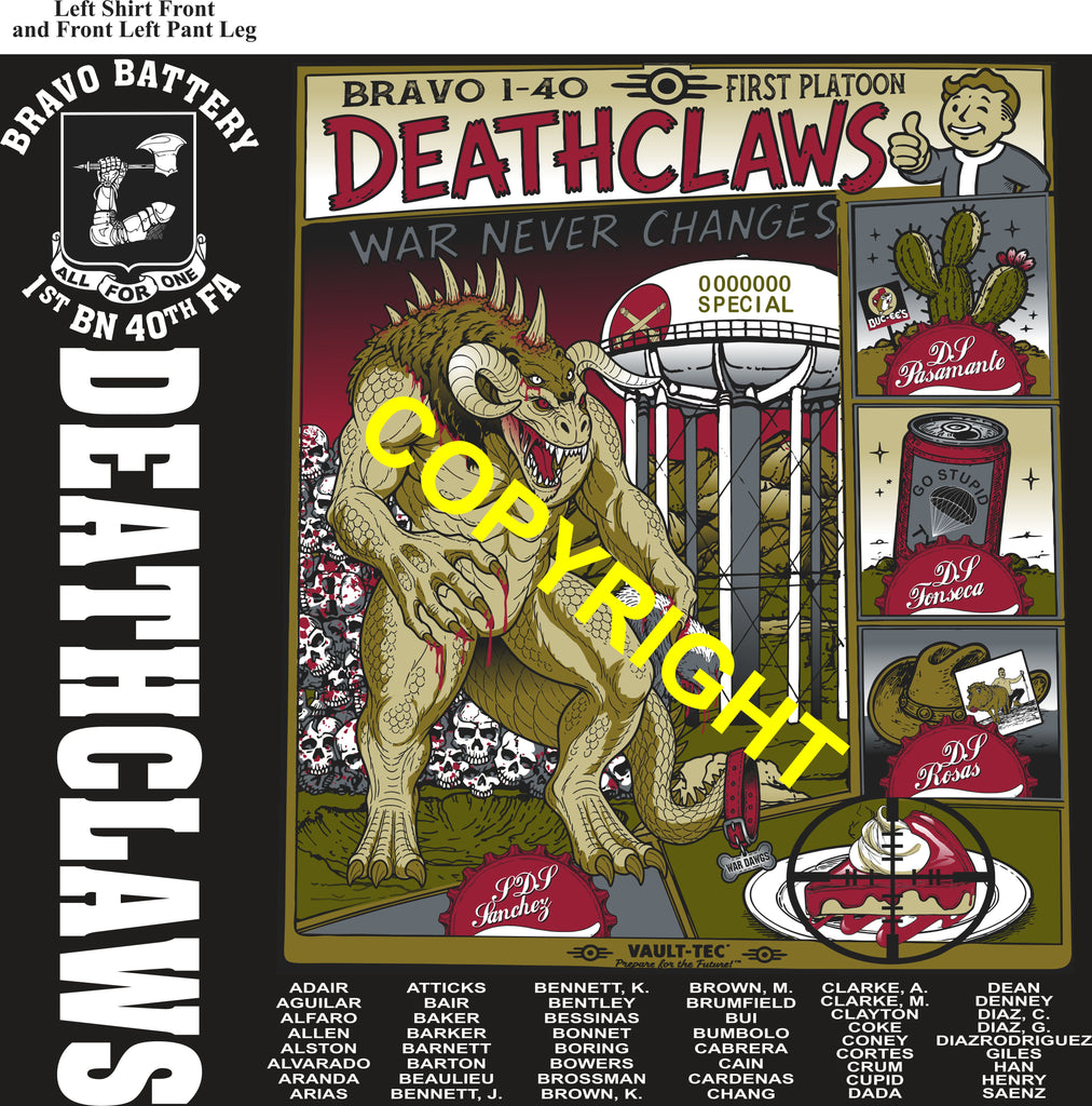 Platoon Items (direct-to-garment print) BRAVO 1st 40th DEATHCLAWS 1st PLATOON SEPT 2026 GRADUATED 9-25-2026