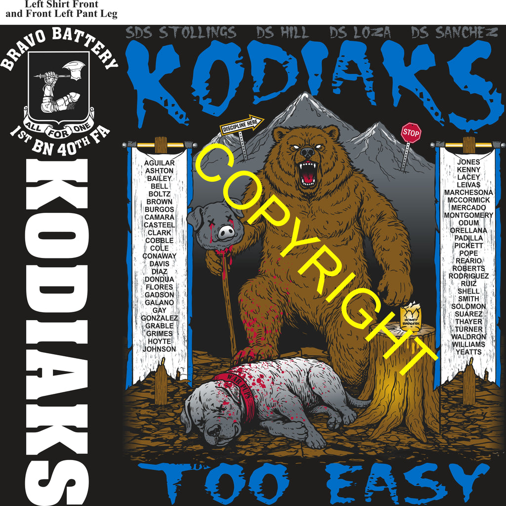 Platoon Items (direct-to-garment print) BRAVO 1st 40th KODIAKS 3rd PLATOON APR 2026 GRADUATED 4-3-2026