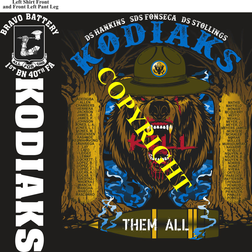 Platoon Items (direct-to-garment print) BRAVO 1st 40th KODIAKS 3rd PLATOON JUN 2025 GRADUATED 6-20-2025