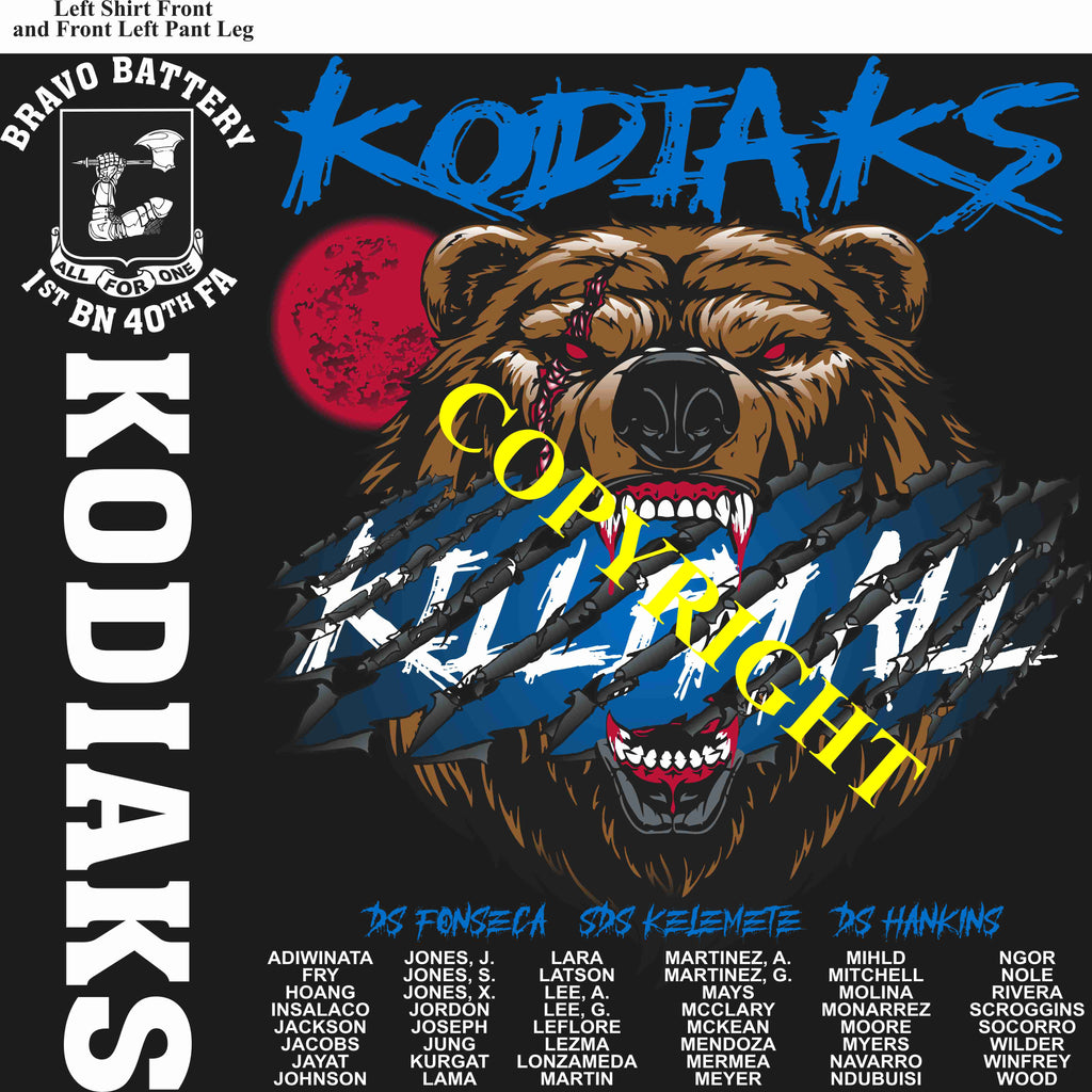 Platoon Items (direct-to-garment print) BRAVO 1st 40th KODIAKS 3rd PLATOON MAR 2025 GRADUATED 3-21-2025