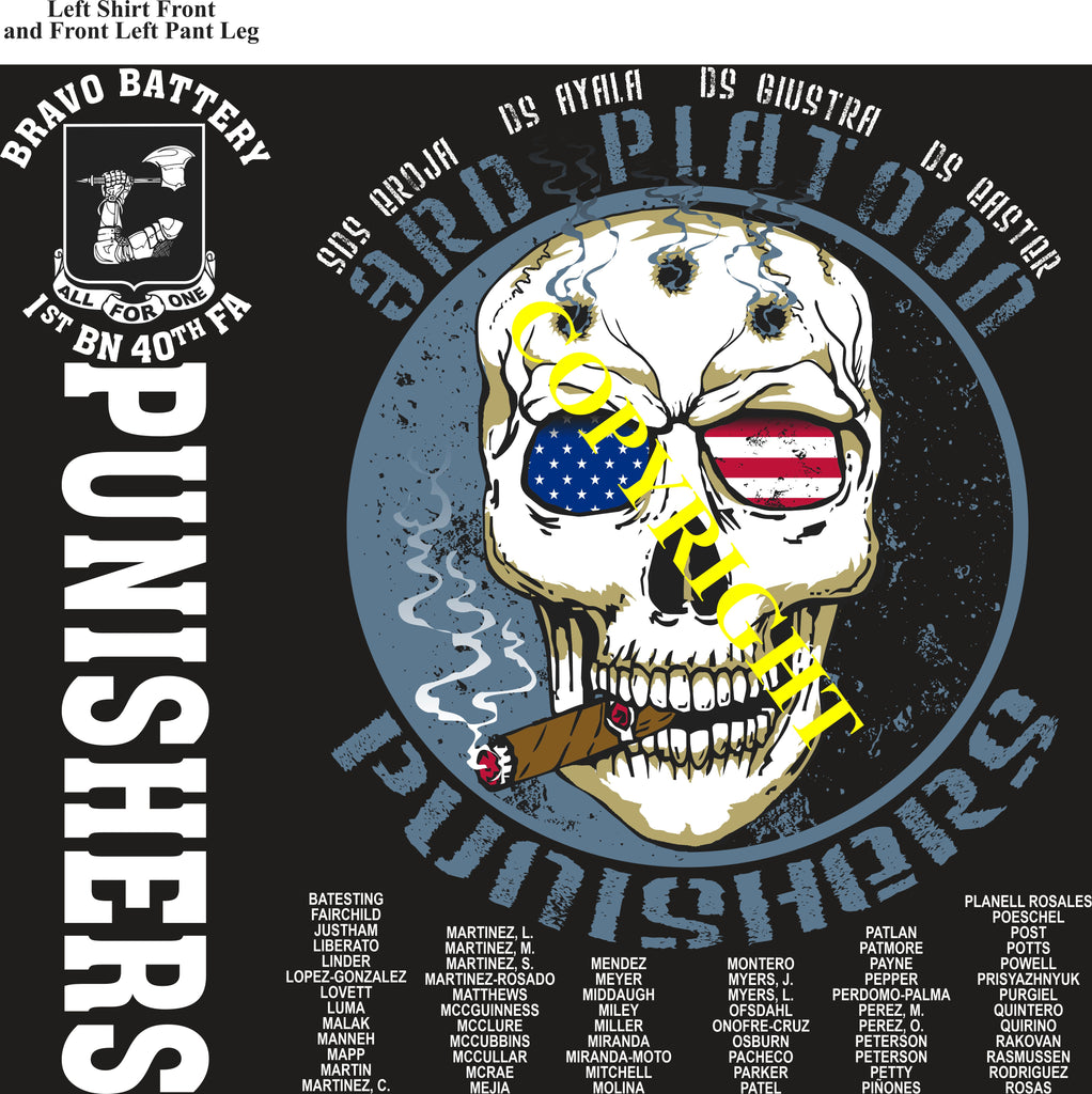 Platoon Items (direct-to-garment print) BRAVO 1st 40th PUNISHERS 3rd PLATOON AUG 2024