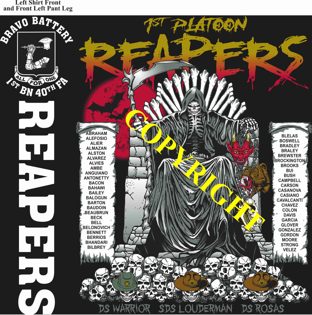 Platoon Items (direct-to-garment print) BRAVO 1st 40th REAPERS 1st PLATOON MAR 2025 GRADUATED 3-21-2025