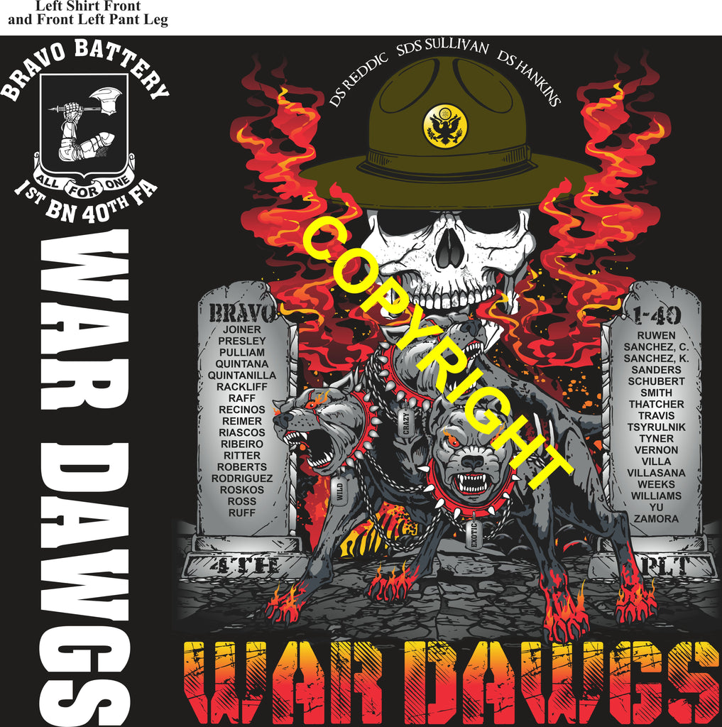 Platoon Items (direct-to-garment print) BRAVO 1st 40th WAR DAWGS 4th PLATOON DEC 2025 PRE-ORDER GRADUATING 12-5-2025