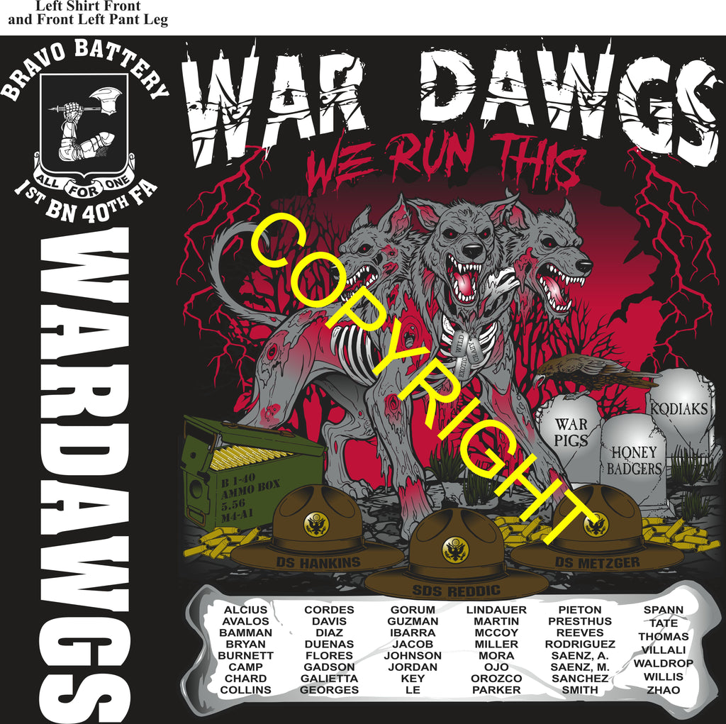 Platoon Items (direct-to-garment print) BRAVO 1st 40th WARDAWGS 4th PLATOON APR 2026 GRADUATED 4-3-2026