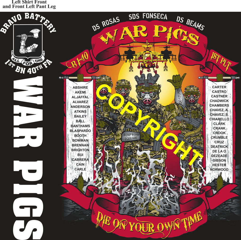 Platoon Items (direct-to-garment print) BRAVO 1st 40th WAR PIGS 1st PLATOON DEC 2025 GRADUATED 12-5-2025