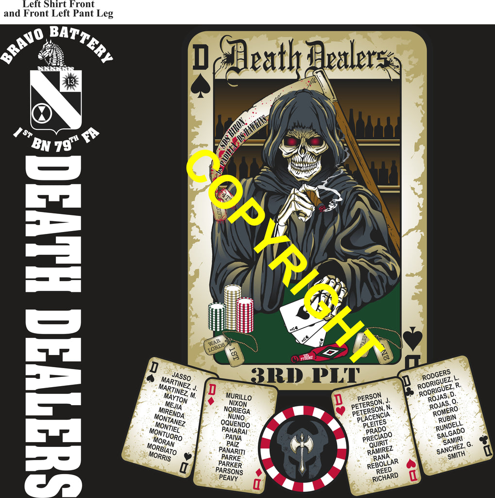 Platoon Items (direct-to-garment print) BRAVO 1st 79th DEATH DEALERS 3rd PLATOON NOV 2025 PRE-ORDER GRADUATING 11-7-2025