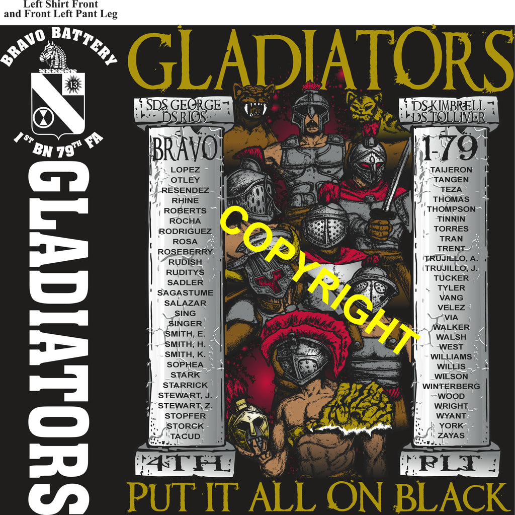 Platoon Items (direct-to-garment print) BRAVO 1st 79th GLADIATORS 4th PLATOON AUG 2026 PRE-SALE GRADUATING 8-28-2026