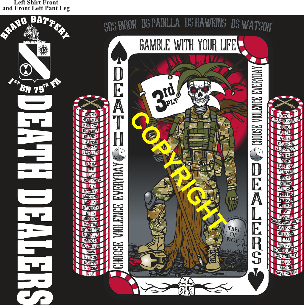 Platoon Items BRAVO 1st 79th SPARTANS 2nd PLATOON AUG 2025 PRE-ORDER GRADUATING 8-15-2025