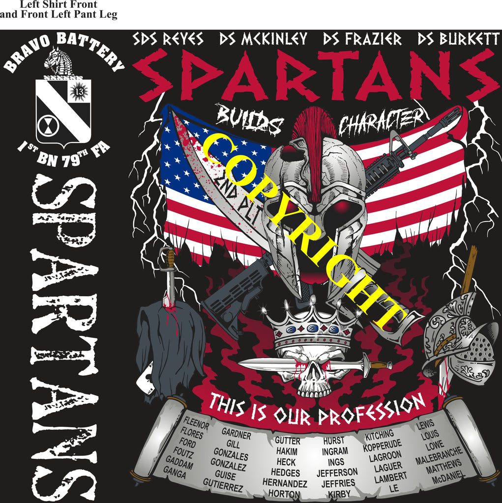 Platoon Items (2nd generation print) BRAVO 1st 79th SPARTANS 2nd PLATOON JULY 2023