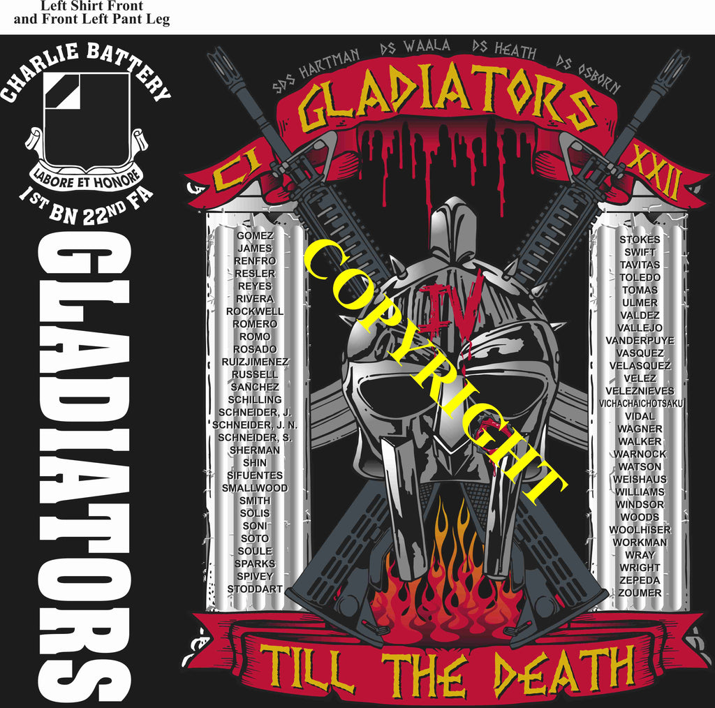Platoon Items (direct-to-garment print) CHARLIE 1st 22nd GLADIATORS 4th PLATOON MAR 2025 GRADUATED 3-14-2025