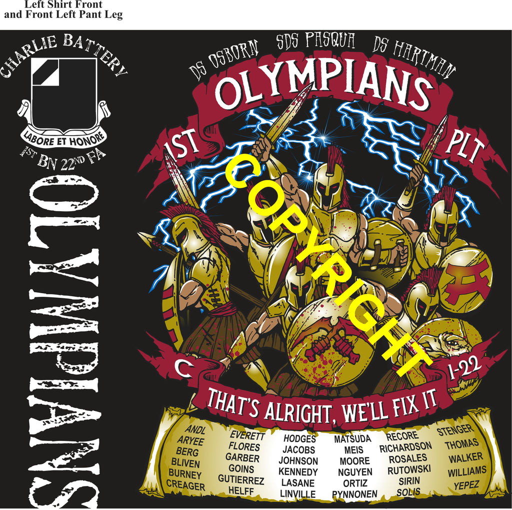 Platoon Items (2nd generation print) CHARLIE 1st 22nd OLYMPIANS 1st PLATOON FEB 2024