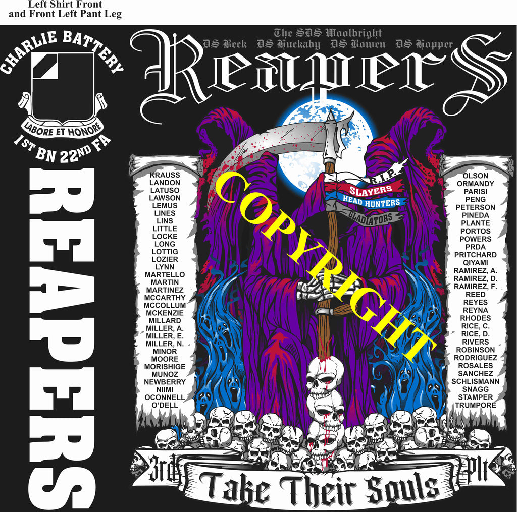 Platoon Items (direct-to-garment print) CHARLIE 1st 22nd REAPERS 3rd PLATOON MAR 2025 GRADUATED 3-14-2025