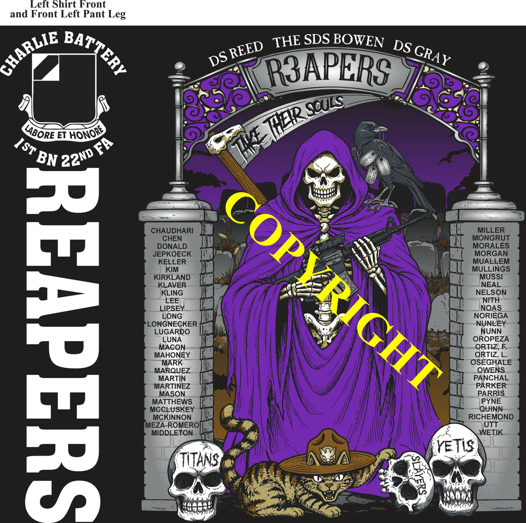 Platoon Items (direct-to-garment print) CHARLIE 1st 22nd REAPERS 3rd PLATOON OCT 2026 PRE-SALE GRADUATING 10-2-2026
