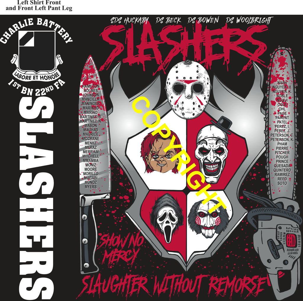 Platoon Items (direct-to-garment print) CHARLIE 1st 22nd SLASHERS 3rd PLATOON SEPT 2025 GRADUATED 9-5-2025