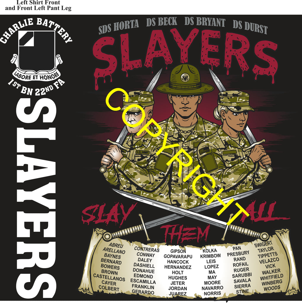 Platoon Items (direct-to-garment print) CHARLIE 1st 22nd SLAYERS 1st PLATOON APR 2026 GRADUATED 4-3-2026