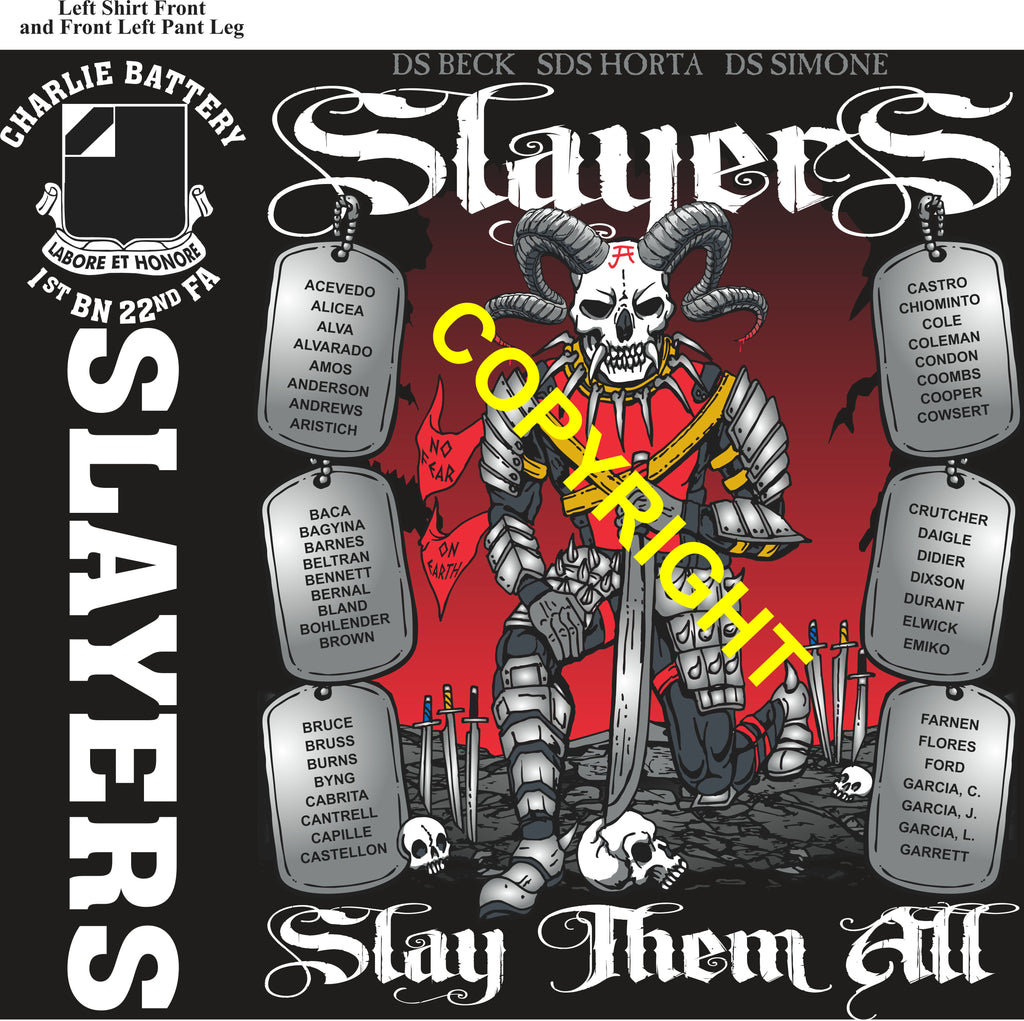 Platoon Items (direct-to-garment print) CHARLIE 1st 22nd SLAYERS 1st PLATOON NOV 2025 GRADUATED 11-26-2025