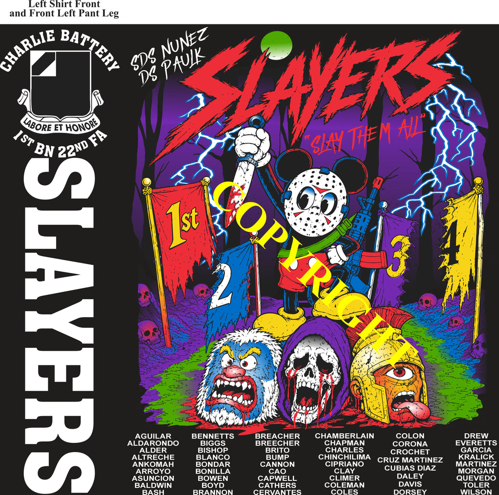 Platoon Items (direct-to-garment print) CHARLIE 1st 22nd SLAYERS 1st PLATOON OCT 2026 PRE-SALE GRADUATING 10-2-2026