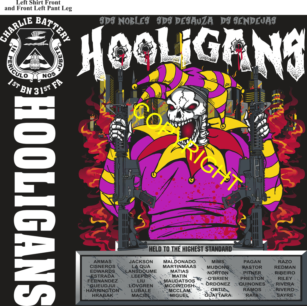 Platoon Items (direct-to-garment print) CHARLIE 1st 31st HOOLIGANS 3rd PLATOON SEPT 2025 GRADUATED 9-26-2025