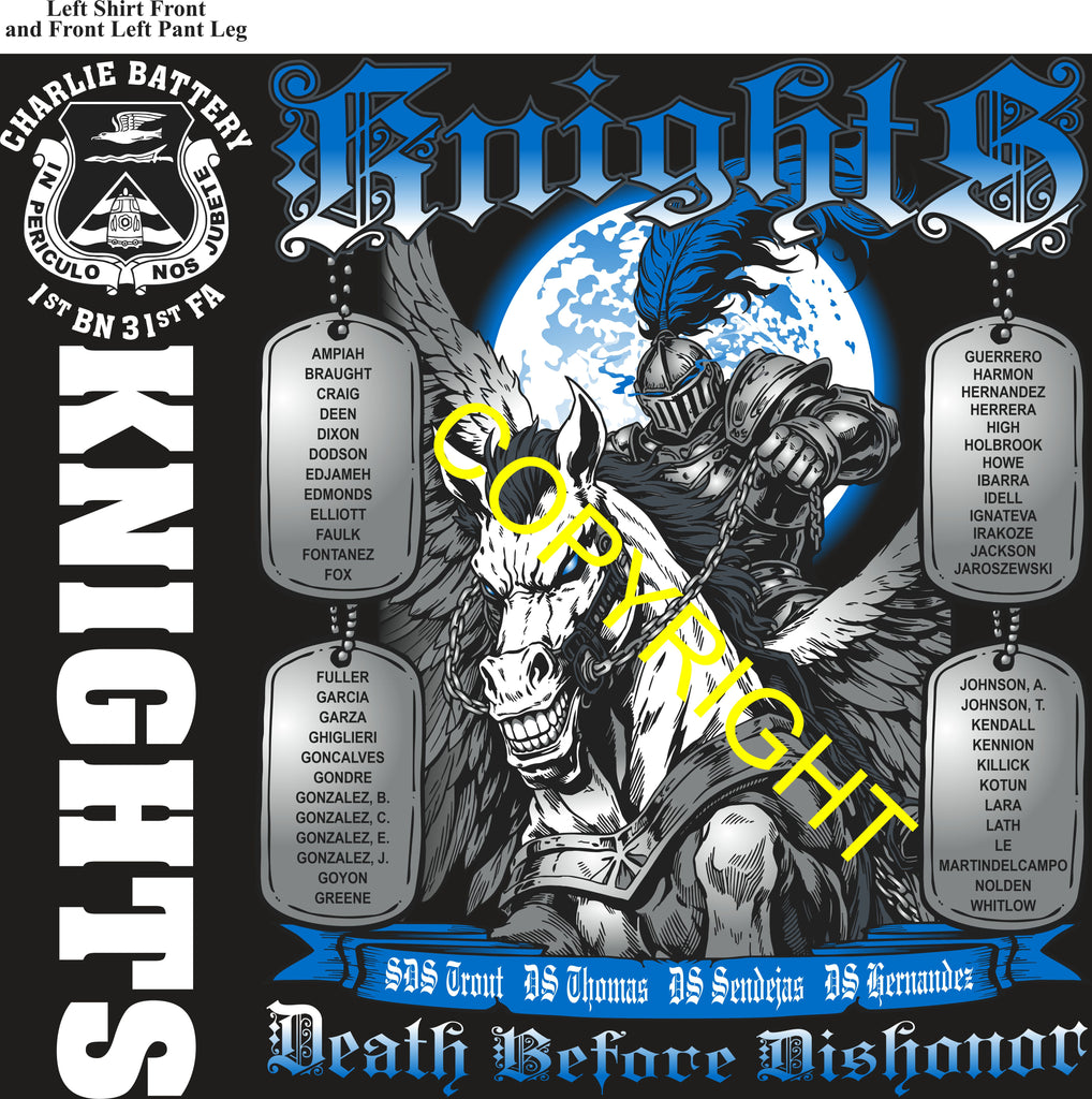 Platoon Items (direct-to-garment print) CHARLIE 1st 31st KNIGHTS 2nd PLATOON APR 2026 GRADUATED 4-17-2026